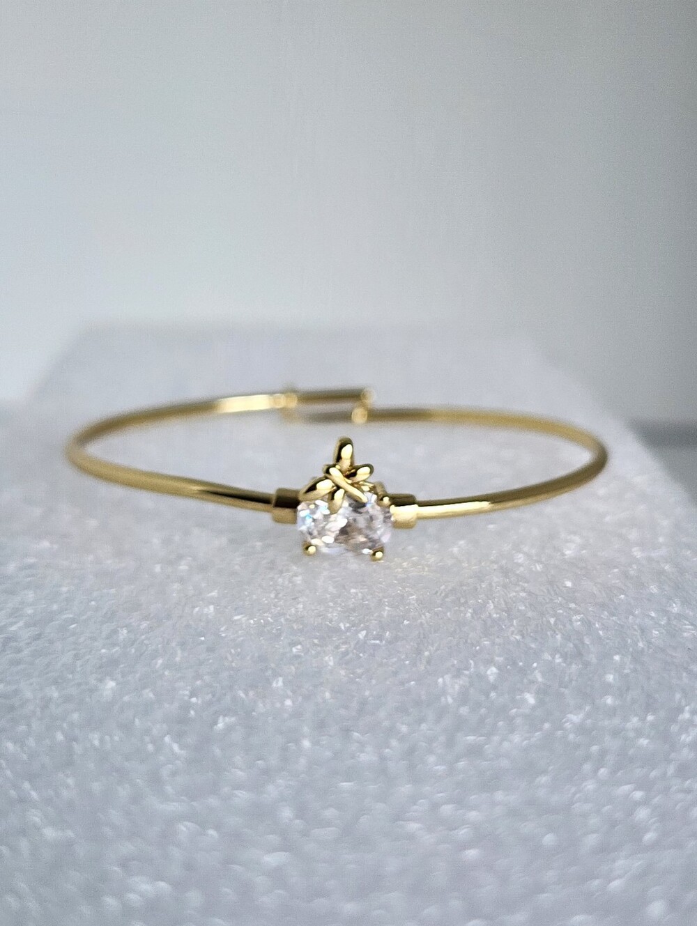 Gold Plated Butterfly CZ Bangle Bracelet Girls Kids 40mm Gift Jewelry - Picture 2 of 7